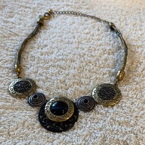 Chico’s Elegant Black and Gold Necklace